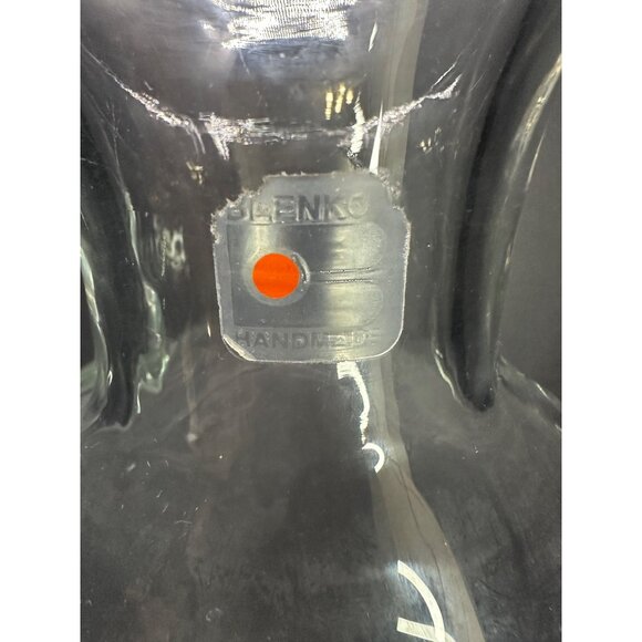 Vintage Blenko Glass Crystal (Clear) 13.5” Tall Vase Ribbed Design W/label - Picture 4 of 7